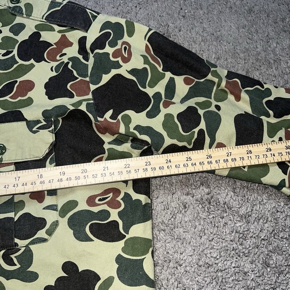 Vintage Walls Duck Camo Button Up Shirt Sz Men's L USA Made Hunting Fishing 80s - Picture 5 of 6